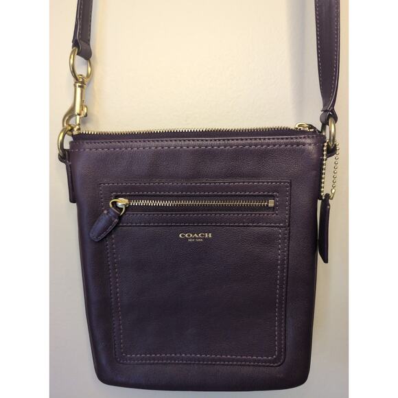 Coach Handbags - Coach Legacy purple eggplant crossbody leather purse